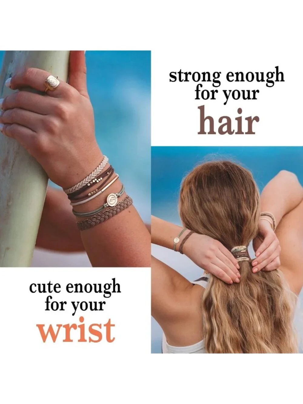 Elastic Hair Tie Bracelets - Stylish Ponytail Holders for Medium Hair